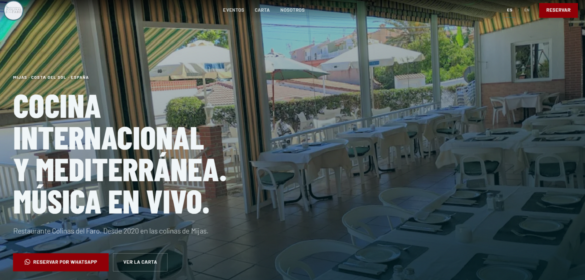 Sitio web Restaurante Colinas del Faro - España